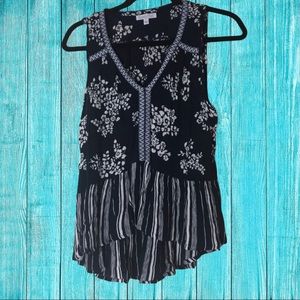 Patrons of Peace navy / cream boho floral blouse